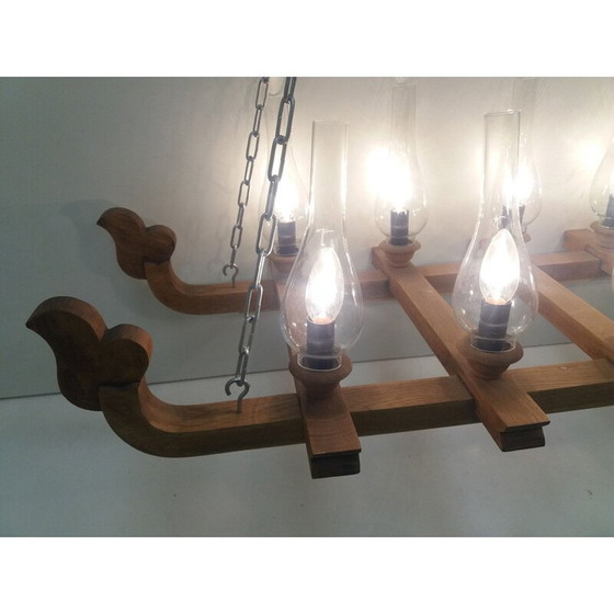 Image 1 of Vintage-Kronleuchter aus Holz, Tschechoslowakei 1940