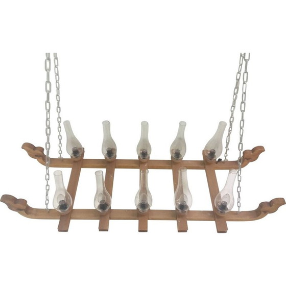 Image 1 of Vintage-Kronleuchter aus Holz, Tschechoslowakei 1940