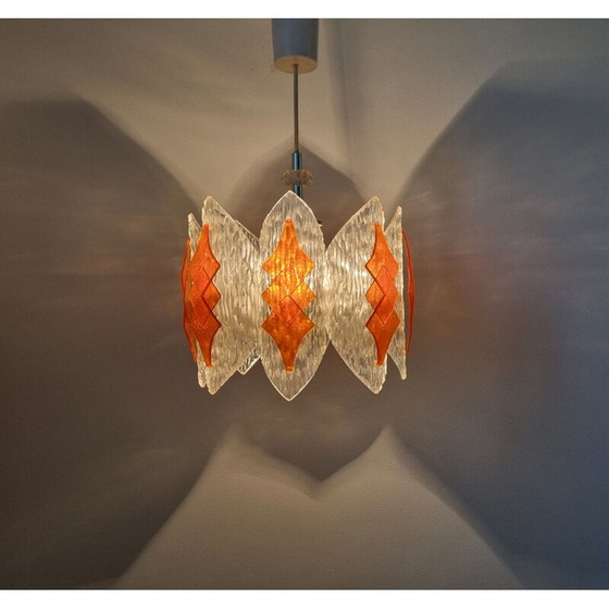 Image 1 of Mid Century Glas-Pendelleuchte, Deutschland 1970