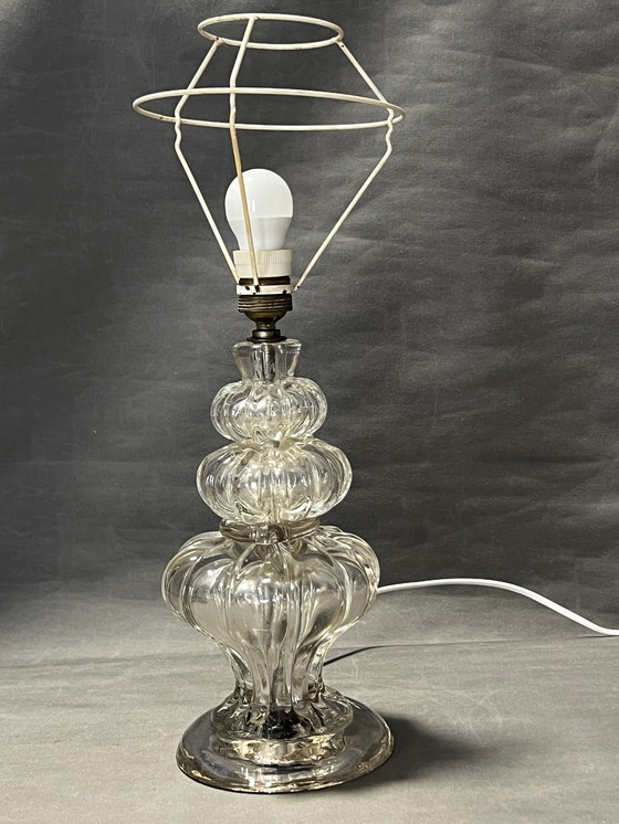 Image 1 of Muranoglaslampe aus der Zeit um 1950. Le Klint Tulpe, zugeschrieben Barovier