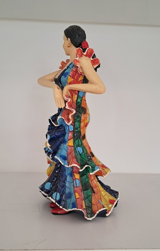 Statuette Flamenco Tänzerin Aus Keramik