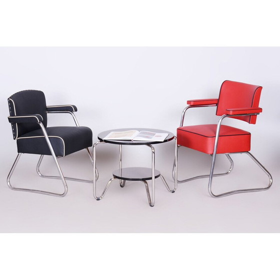 Image 1 of Vintage Bauhaus Sessel aus Chromstahl und Leder von Gilbert Rohde, Deutschland 1930