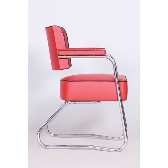 Image 1 of Vintage Bauhaus Sessel aus Chromstahl und Leder von Gilbert Rohde, Deutschland 1930