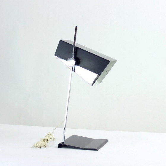 Image 1 of Vintage Tischlampe aus Chrom und schwarzem Metall von Napako, Tschechoslowakei 1960er Jahre