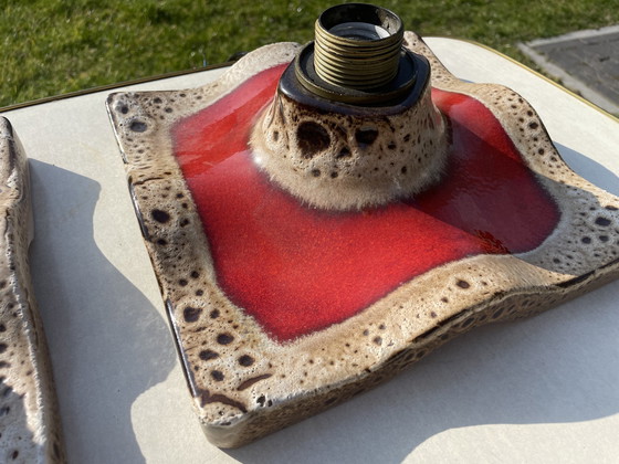 Image 1 of Pan Rot Keramik Fett Lava Wandlampen