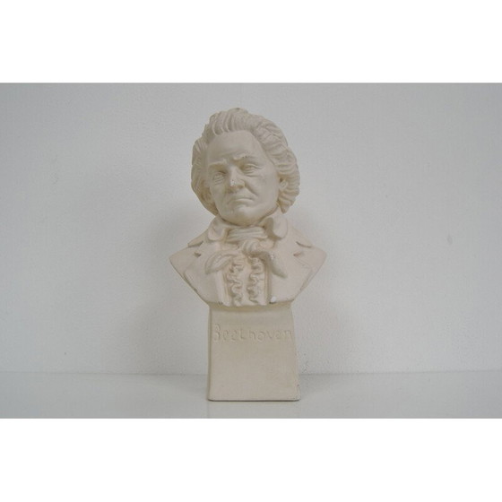 Image 1 of Gipsbüste von Ludwig van Beethoven aus der Mitte des Jahrhunderts, Portugal 1950er Jahre