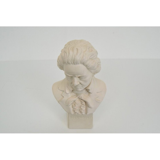 Image 1 of Gipsbüste von Ludwig van Beethoven aus der Mitte des Jahrhunderts, Portugal 1950er Jahre