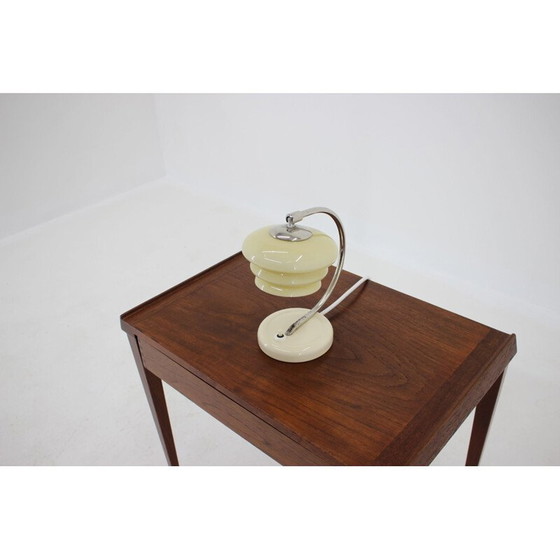 Image 1 of Vintage Art Deco Glas und Metall Lampe, Tschechoslowakei 1930