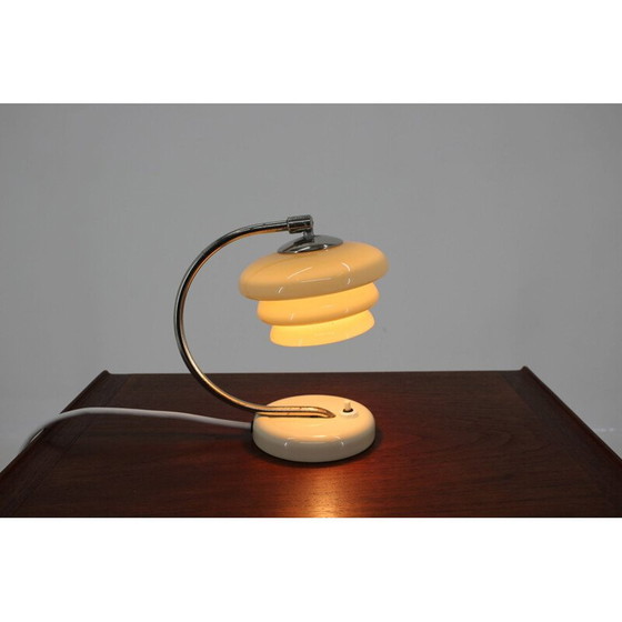 Image 1 of Vintage Art Deco Glas und Metall Lampe, Tschechoslowakei 1930