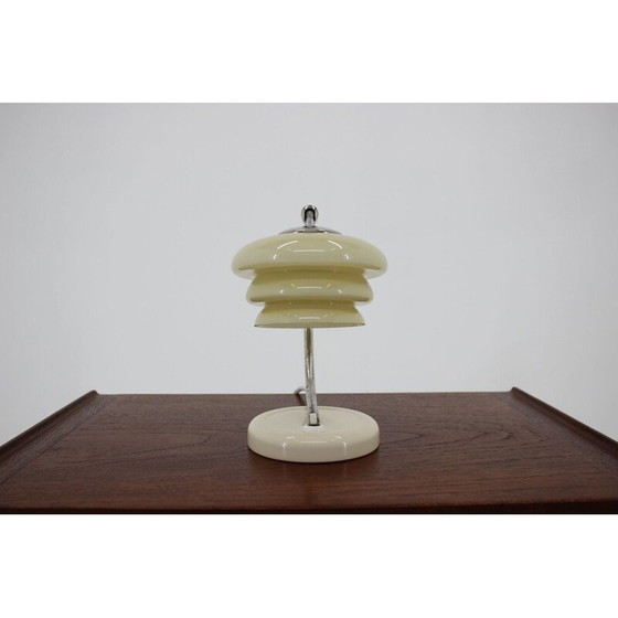 Image 1 of Vintage Art Deco Glas und Metall Lampe, Tschechoslowakei 1930