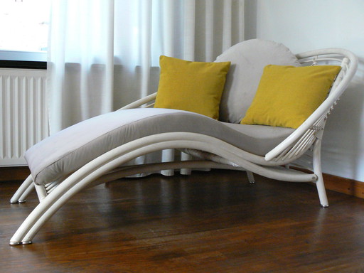 Schöne bequeme Vintage Rattan Relax Sofa / Daybed