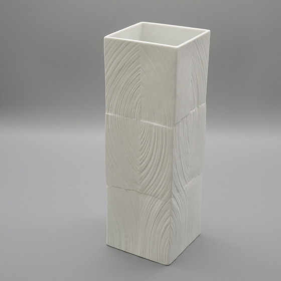 Image 1 of Rosenthal Studio-Linie Vase OP ART Martin Freyer Biskuit Porzellan Rare H 25 cm