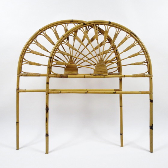 Image 1 of Set mit 2 Kopfteilen aus Bambus, 1970er Jahre