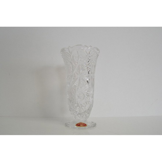Image 1 of Kristallvase aus der Mitte des Jahrhunderts, Tschechoslowakei 1950er Jahre