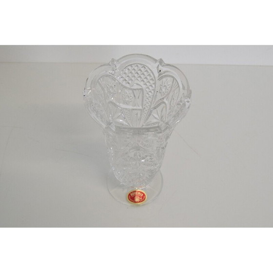 Image 1 of Kristallvase aus der Mitte des Jahrhunderts, Tschechoslowakei 1950er Jahre