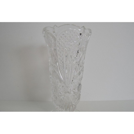 Image 1 of Kristallvase aus der Mitte des Jahrhunderts, Tschechoslowakei 1950er Jahre
