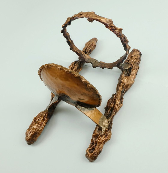 Image 1 of Großer und schwerer Wandkerzenhalter aus massivem Kupfer im Brutalismus der 1960er Jahre