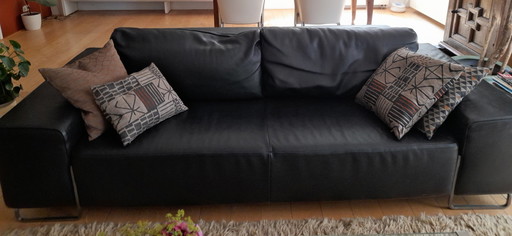 Schwarzes Leder Design Sofa