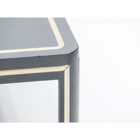 Image 1 of Vintage Art deco Couchtisch aus schwarzem Holz und Messing, 1940