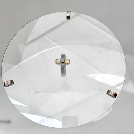 Image 1 of Vintage Design Glas Käsetablett, versilbert, Ercuis Frankreich