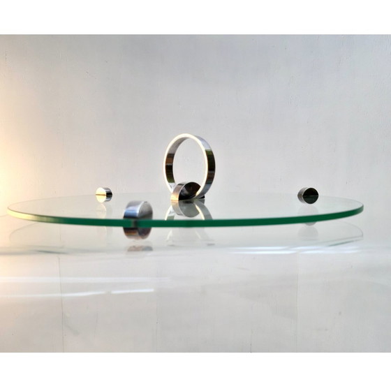 Image 1 of Vintage Design Glas Käsetablett, versilbert, Ercuis Frankreich