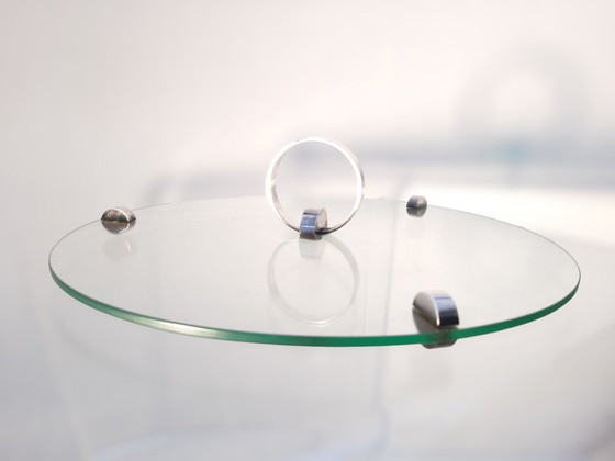 Image 1 of Vintage Design Glas Käsetablett, versilbert, Ercuis Frankreich