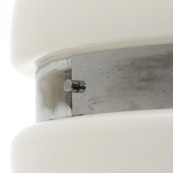 Image 1 of Hängeleuchte aus weißem Glas und verchromtem Metall, Italien 1960