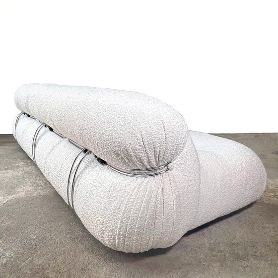 Image 1 of Vintage Soriana 4-Sitzer-Sofa in Wollstoff von Afra und Tobia Scarpa für Cassina, 1970