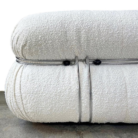 Image 1 of Vintage Soriana 4-Sitzer-Sofa in Wollstoff von Afra und Tobia Scarpa für Cassina, 1970