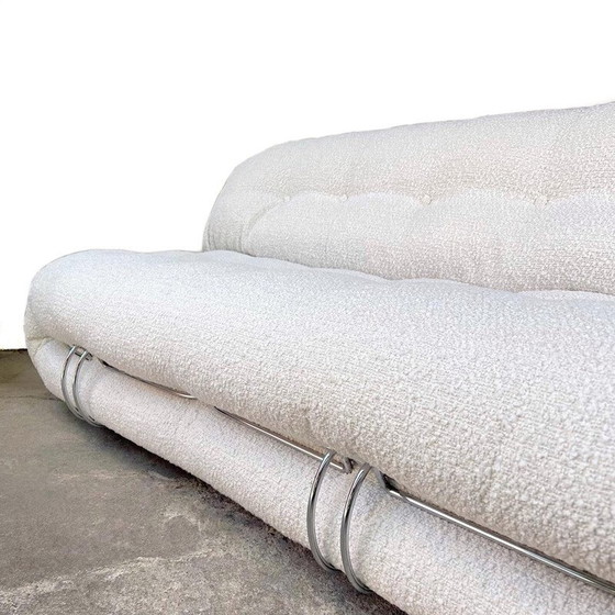 Image 1 of Vintage Soriana 4-Sitzer-Sofa in Wollstoff von Afra und Tobia Scarpa für Cassina, 1970