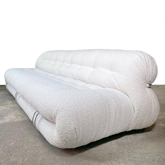 Image 1 of Vintage Soriana 4-Sitzer-Sofa in Wollstoff von Afra und Tobia Scarpa für Cassina, 1970