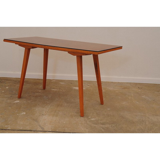 Image 1 of Vintage Couchtisch aus Buche und Glas von Tatra Nabytok, Tschechoslowakei 1960