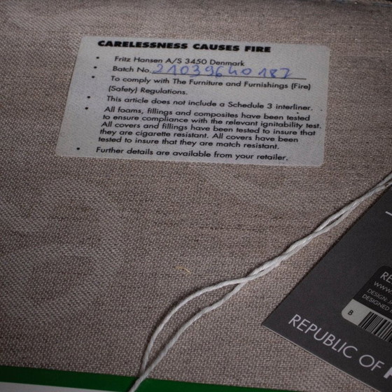 Image 1 of Blaues und graues RO-Sofa, Vintage, von Jaime Hayon für Fritz Hansen, Dänemark