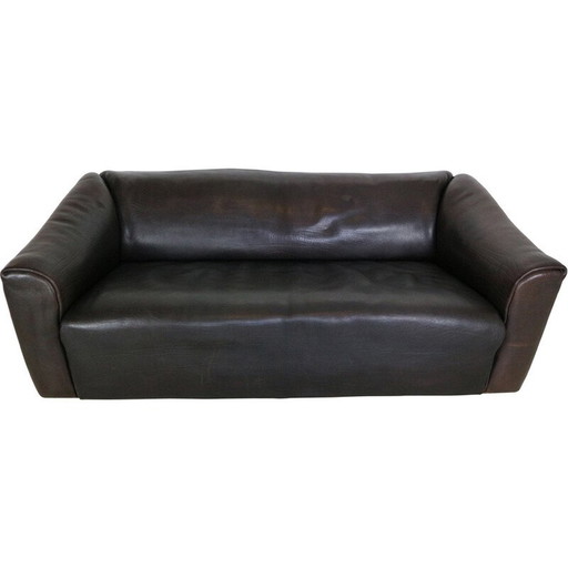 Vintage 2-Sitzer Sofa "DS-47" in dunkelbraunem Büffelleder für De Sede, Schweiz 1970
