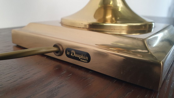 Image 1 of Maison Le Dauphin Frankreich Messing Marmor 70er Jahre Hollywood Regency