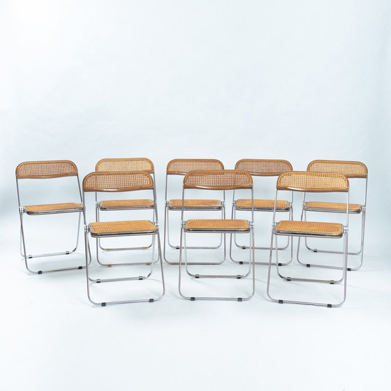 Image 1 of Giancarlo Piretti Anonima Castelli Plia Klappstühle, Gurtband, 8, Italien, 1967