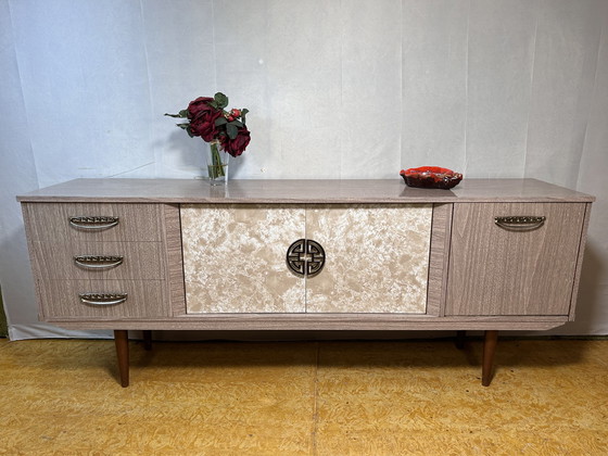 Image 1 of Mid Century Retro Vintage Italienisch Stil Anrichte Formica Old Hollywood Design 1950