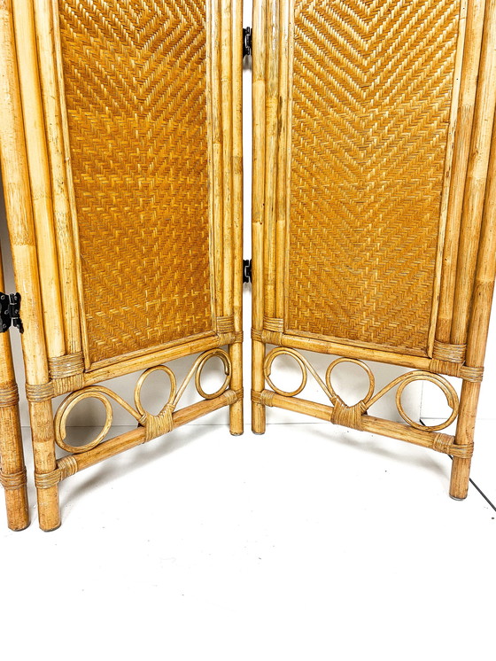 Image 1 of Rattan-Faltwand Raumtrenner