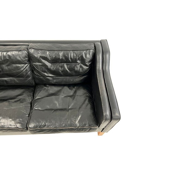 Image 1 of Vintage schwarz 2 Sitz Dänisch Mogensen Sofa