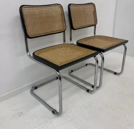 Image 1 of 2er Set Marcel Breuer Cesca Esszimmerstuhl, 1970er Jahre