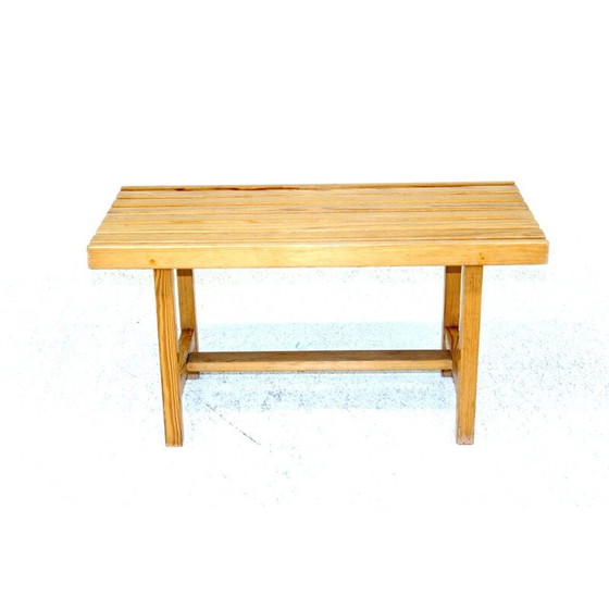 Image 1 of Minimalistische Bank aus Kiefer, Schweden 1970