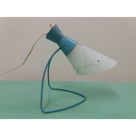 Image 1 of Vintage Tischlampe aus Metall und Glas, Tschechoslowakei 1958