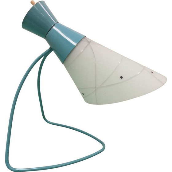 Image 1 of Vintage Tischlampe aus Metall und Glas, Tschechoslowakei 1958