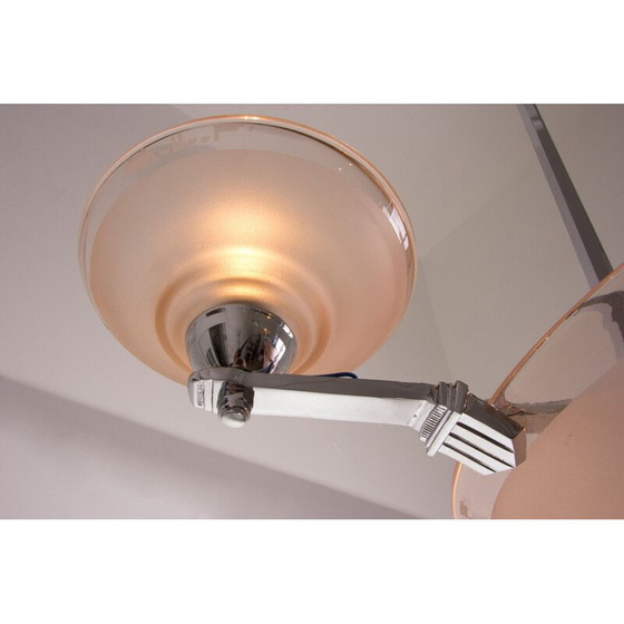 Image 1 of Kronleuchter aus rosa Glas von Muller Freres, Frankreich 1930