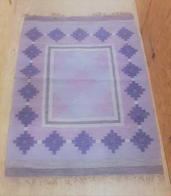 Image 1 of Schwedischer handgewebter Röllakan-Teppich von Alice Wallbäck