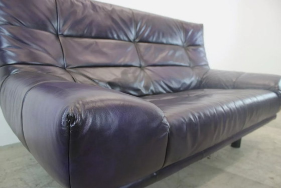 Image 1 of Rolf Benz Sofa Bmp Dunkel Lila Schwarz Designer Couch Echt Leder
