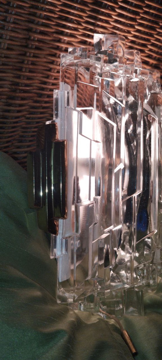 Image 1 of Hillebrand Eisglas Wandlampe Mid-Century Schweden