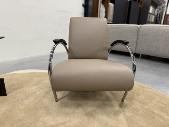 Image 1 of Gelderland 5770 Lotus Sessel Taupe Ohman Leder