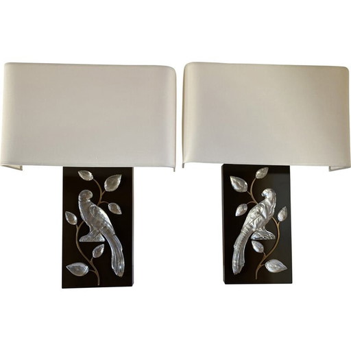 Paar alte Wandlampen "Perroquets" von Maison Baguès, 1970