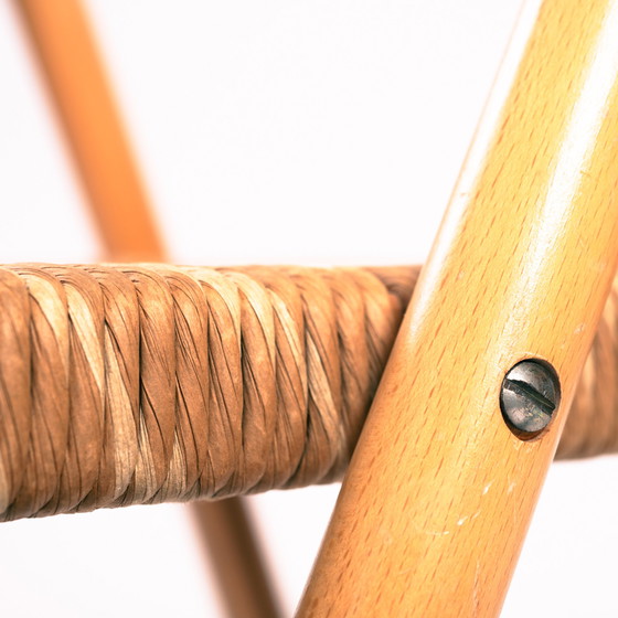 Image 1 of Set mit 3 Vintage-Klappstühlen aus Rattangewebe